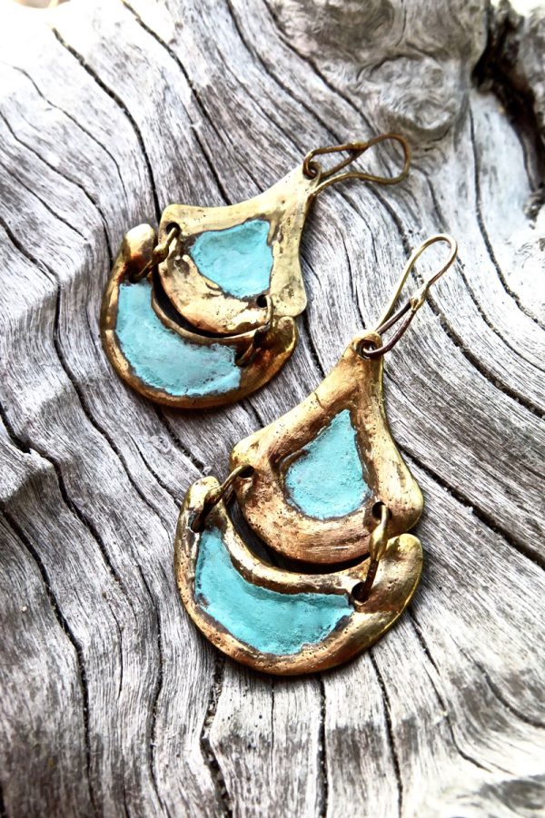 Tlalli Handmade Bronze Earrings | Patina Finish