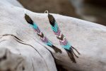 Lahmu Handmade Beaded Earrings | Bronze + Turquoise