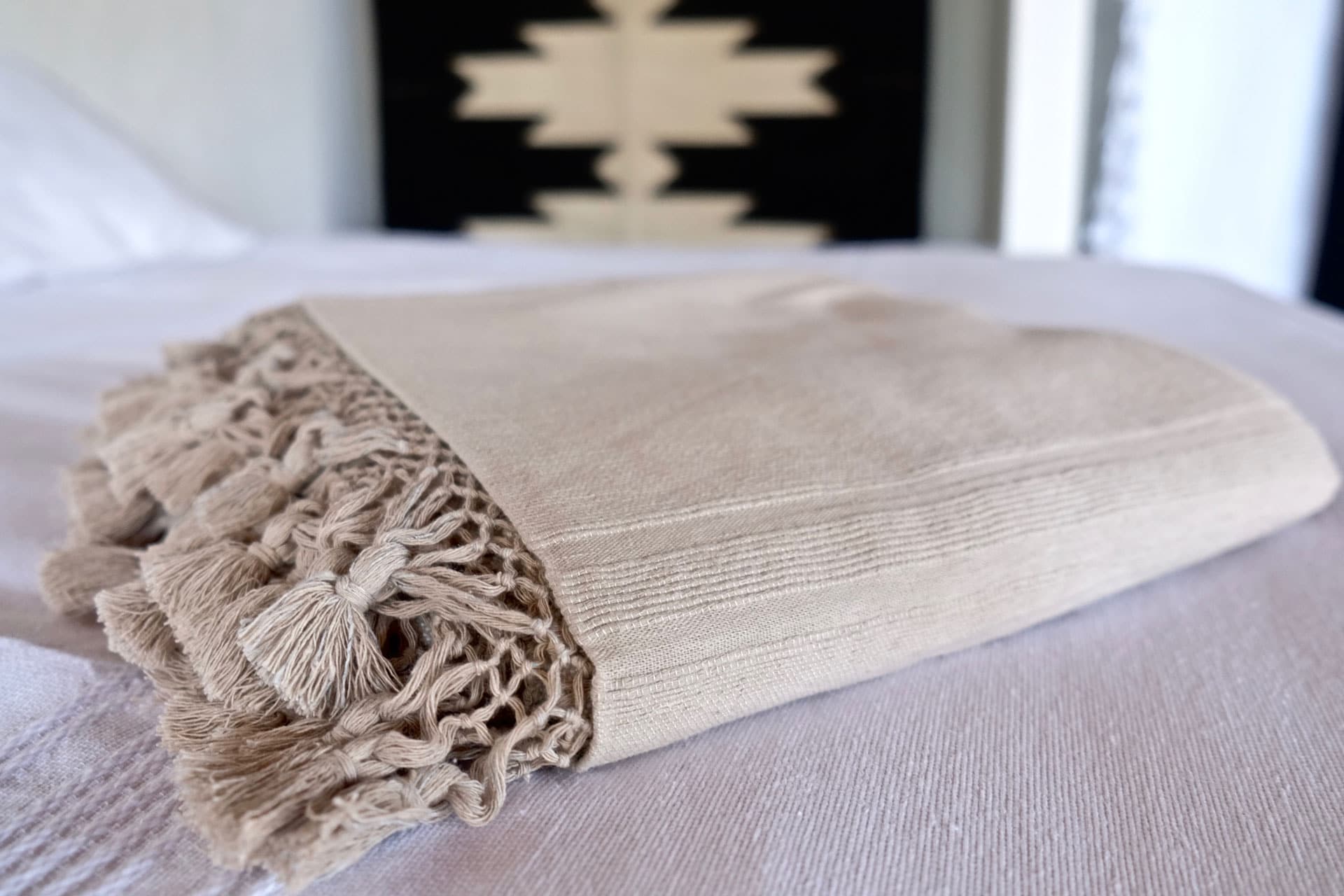 Handwoven Mexican Blanket | Taupe