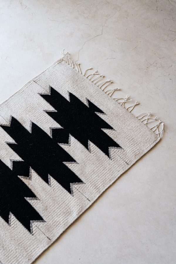mexican rug black and white