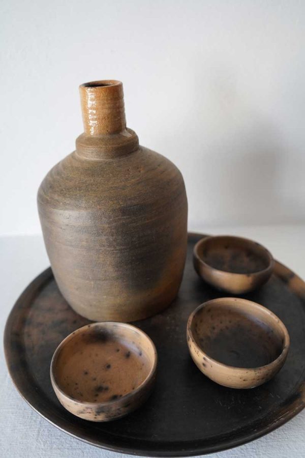 mezcal drinking set - natural coffee stain (1)