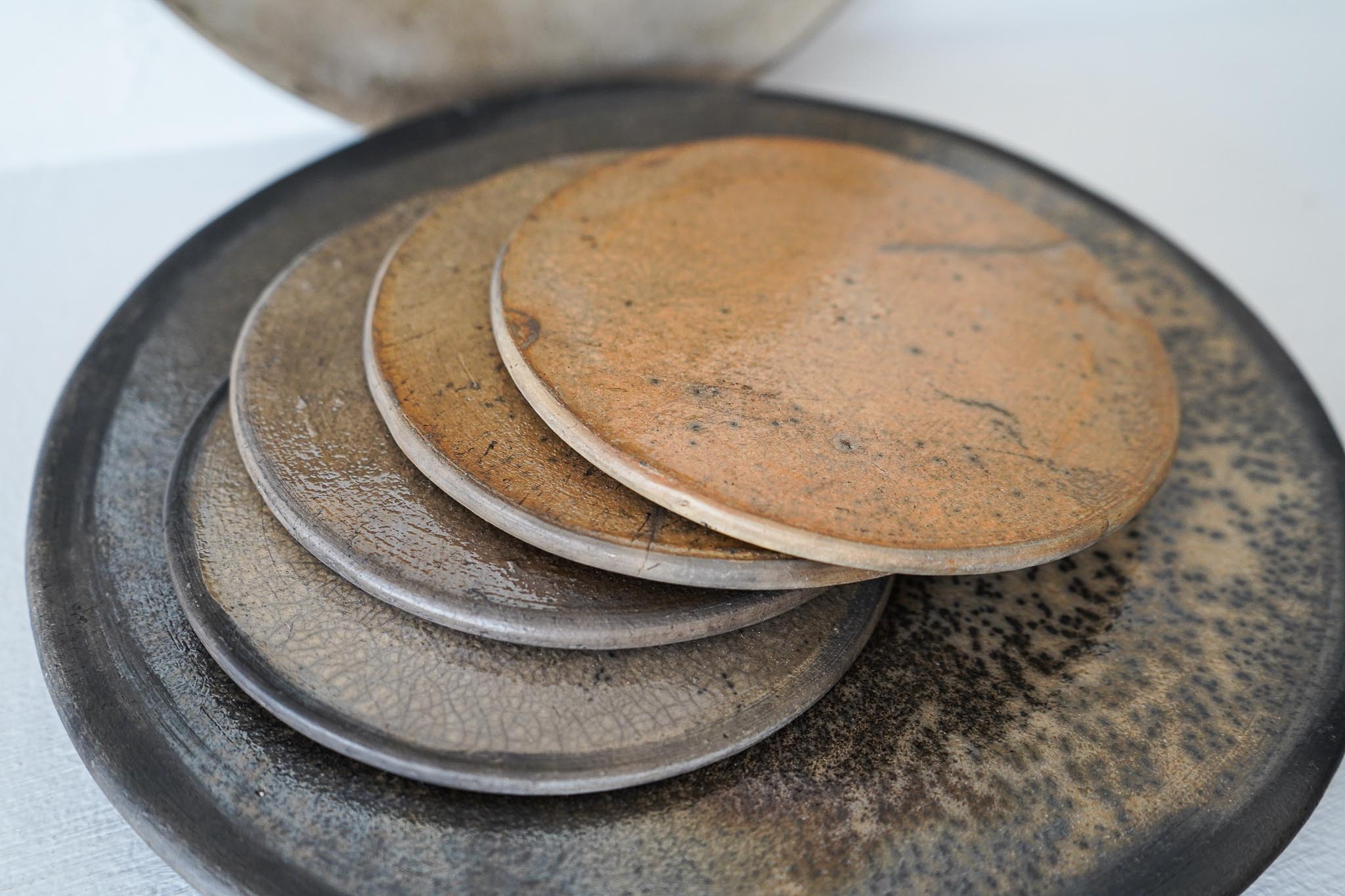 Mexican Black Clay Flat Dinner Plates Glazed | Small