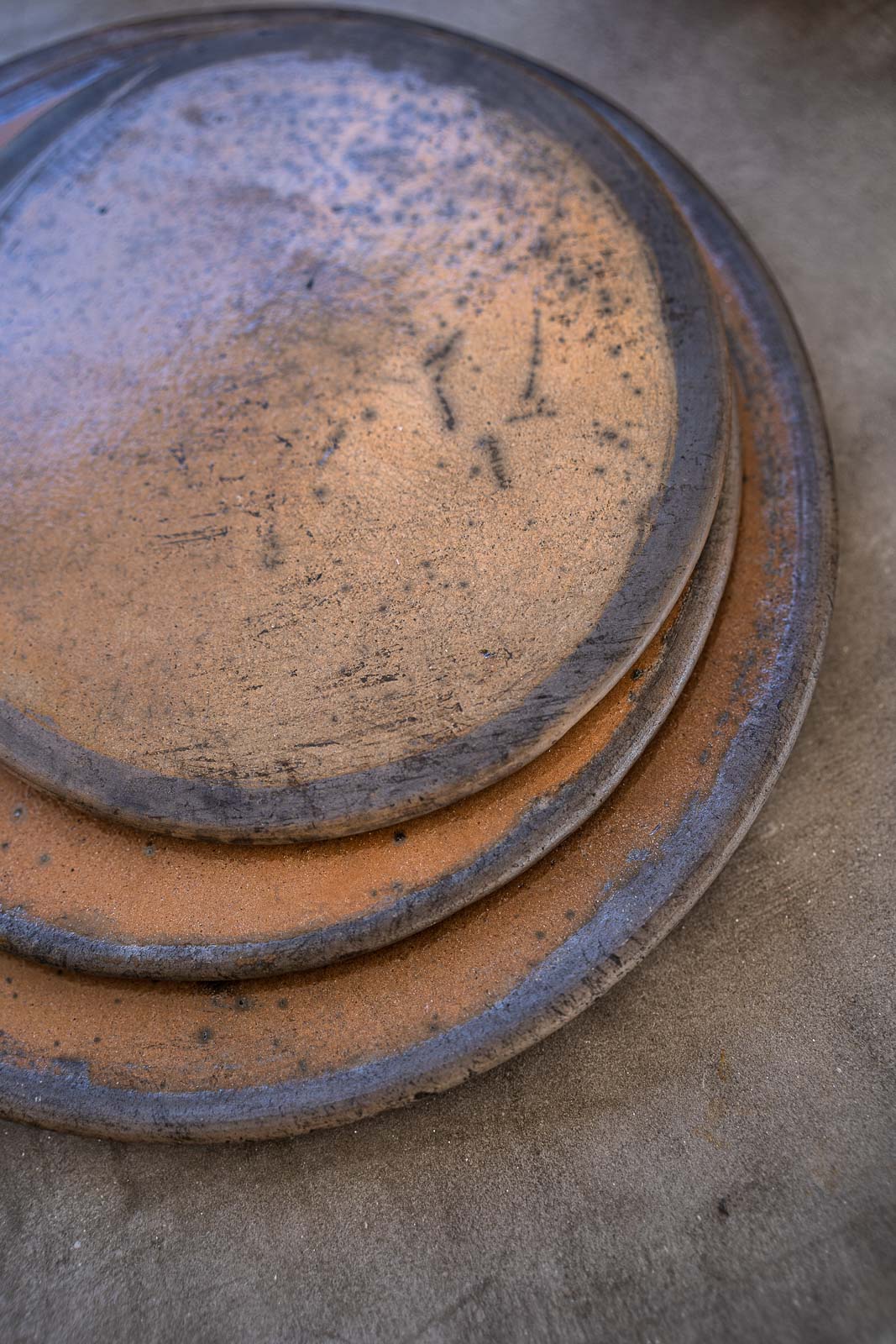 Mexican Black Clay Flat Dinner Plates Glazed | XLarge
