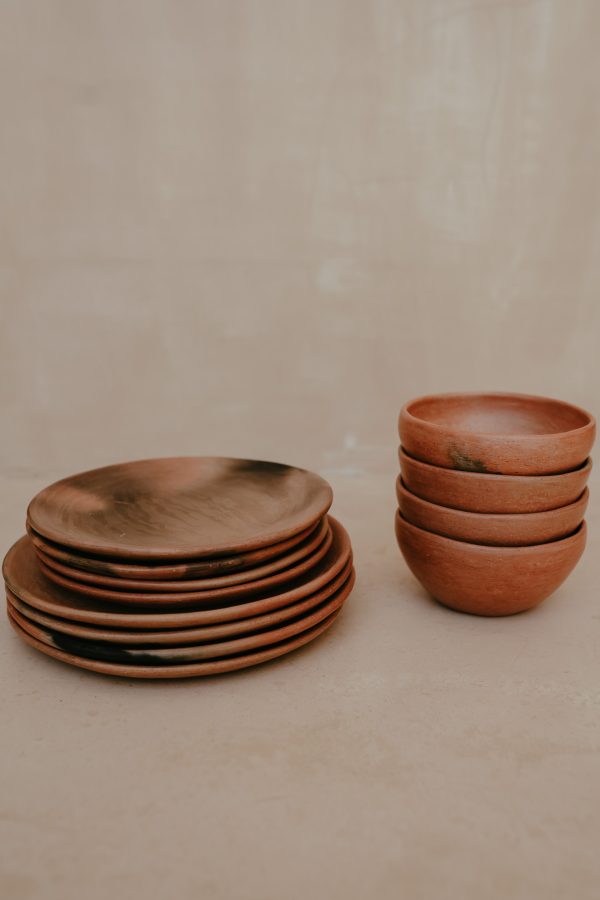 mixe natural clay tableware set