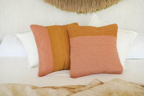 Itzel Handmade Mexican Pillow | Gold + Desert Rose