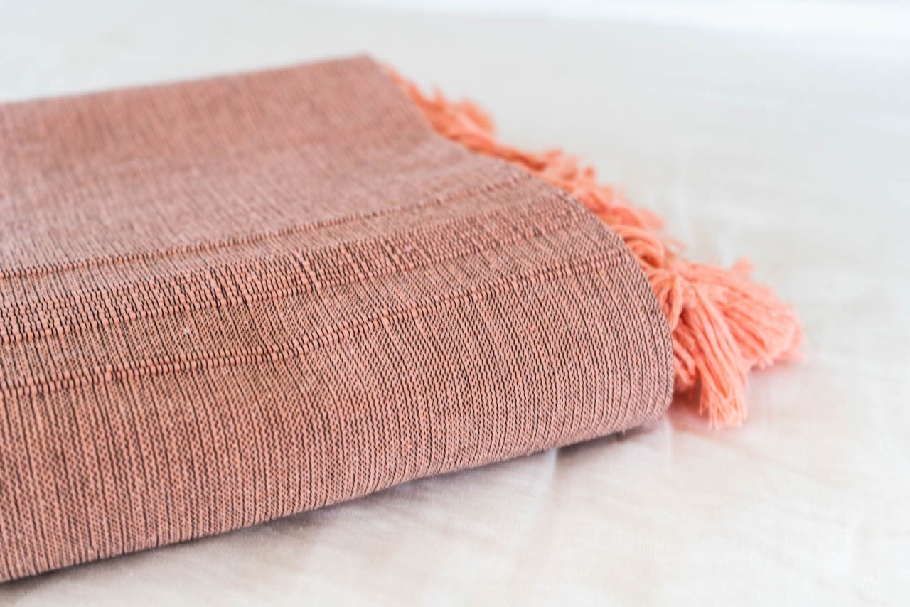 Handwoven Mexican Blanket | Dusty Rose