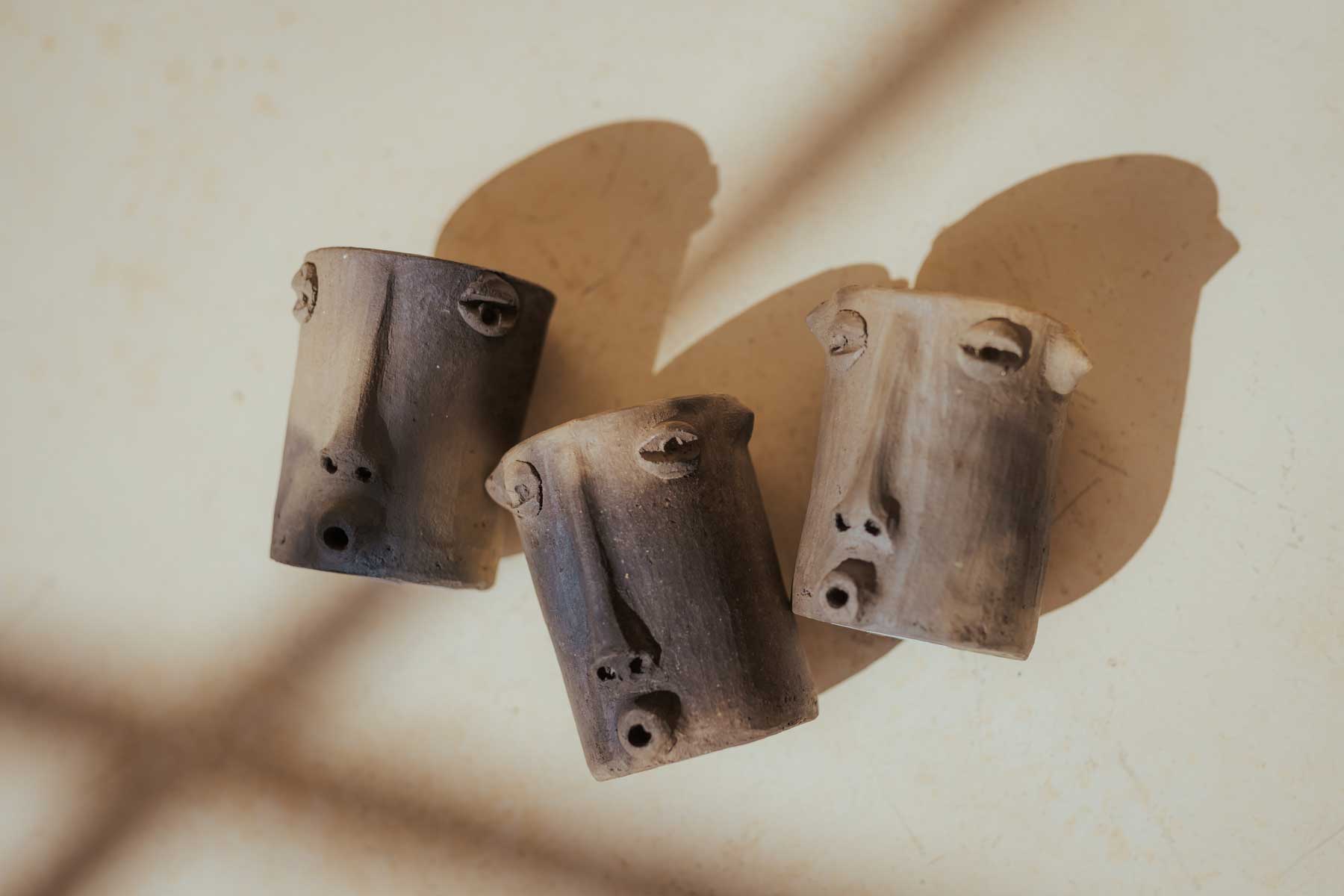 Diablo Black Clay Decorative Face Cups | Small