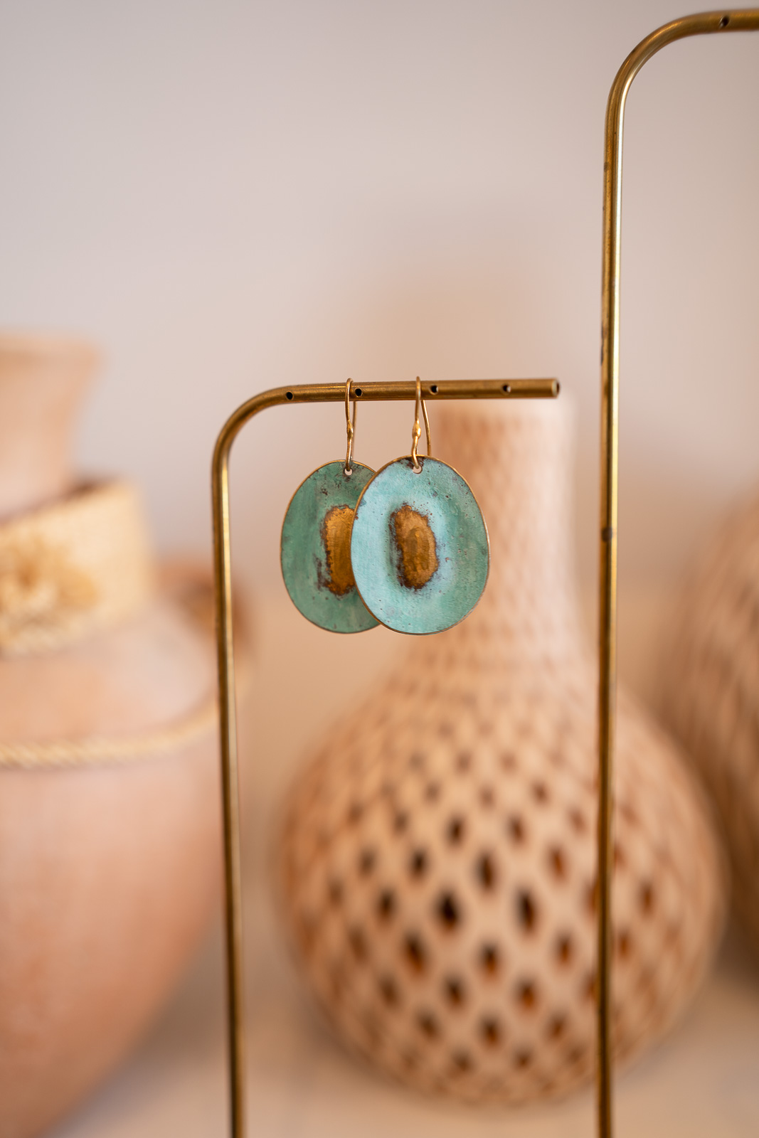 Zazil Handmade Bronze Earrings | Patina Finish