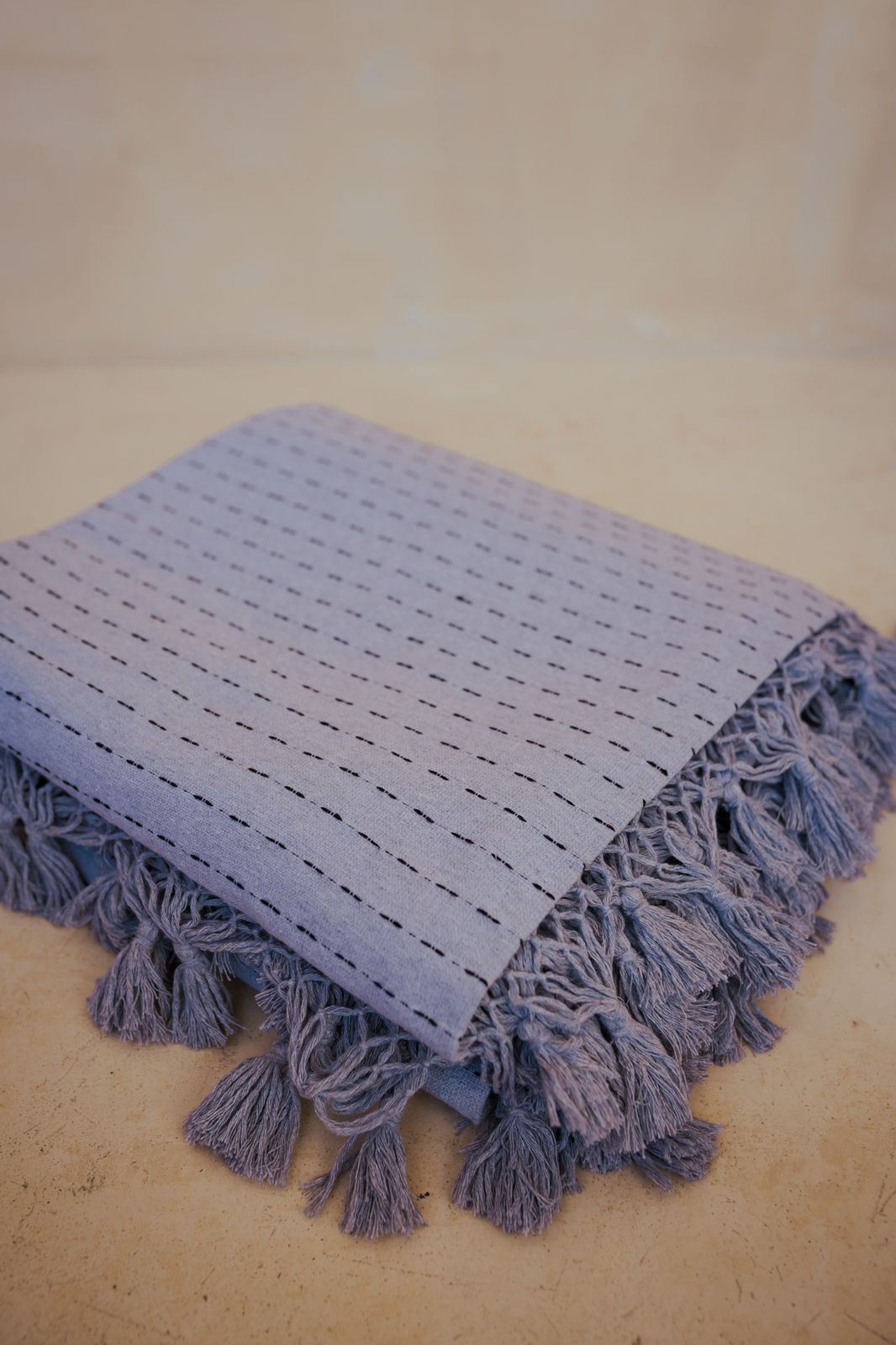 Handwoven Mexican Blanket | Grey Blue