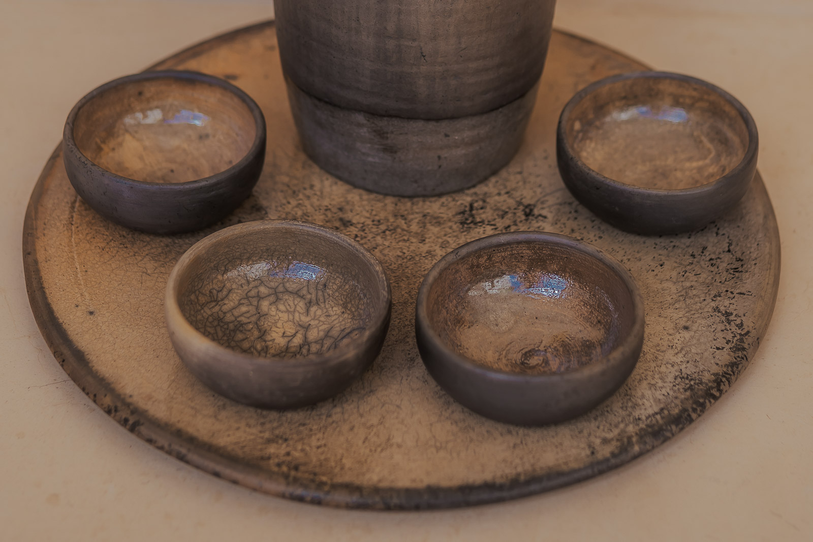 Mexican Black Clay Mezcal Cup Set | Nakawe Signature with Glazed Finish