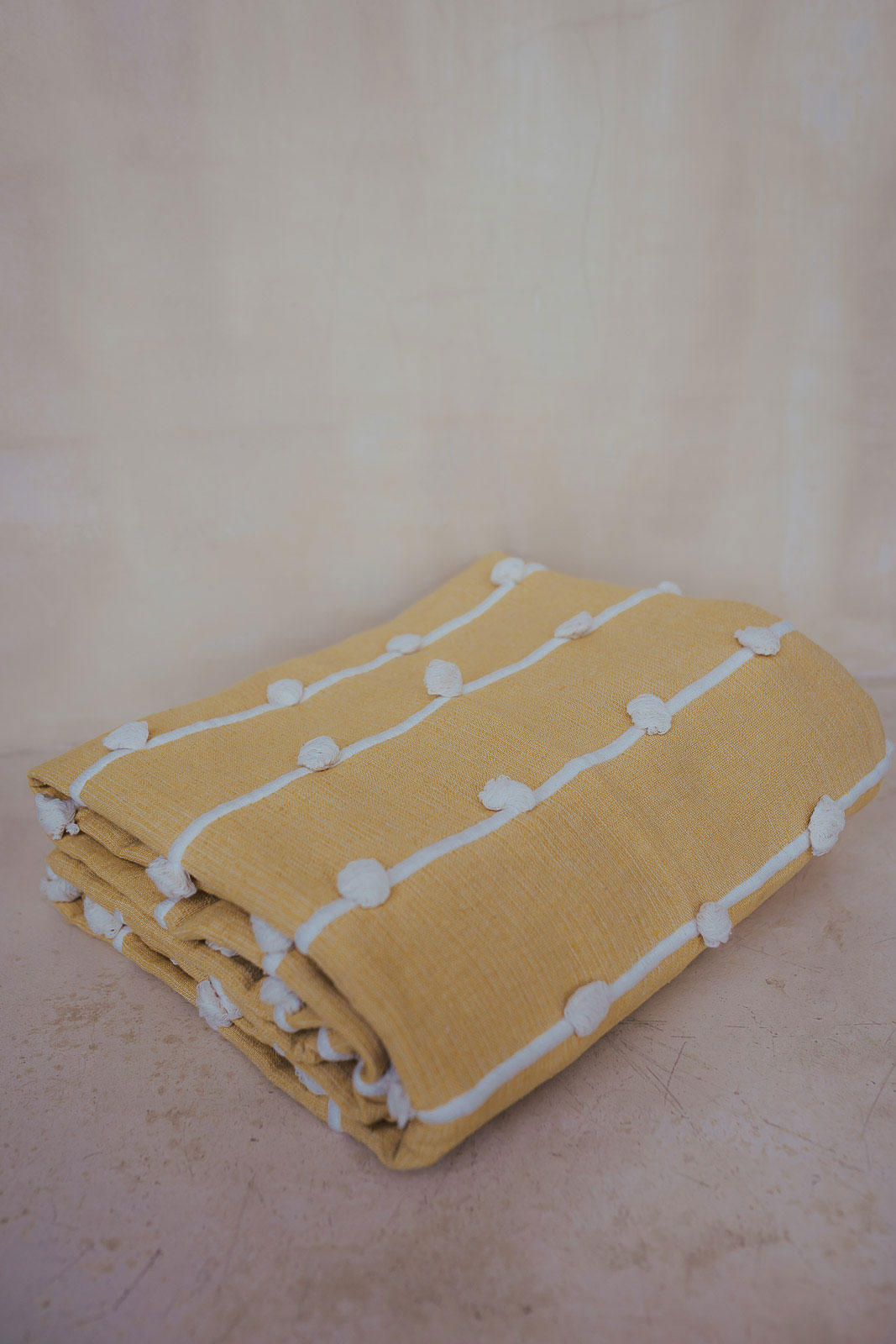 Mexican Blanket with Big Tassel | Mustard
