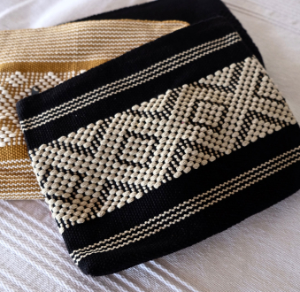 Handwoven Mexican Textile Bag | Black & White