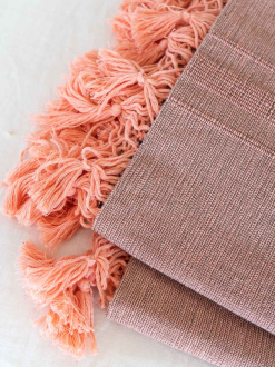 Handwoven Mexican Blanket | Dusty Rose