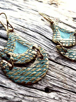 Tlalli Handmade Bronze Earrings | Patina + Pattern
