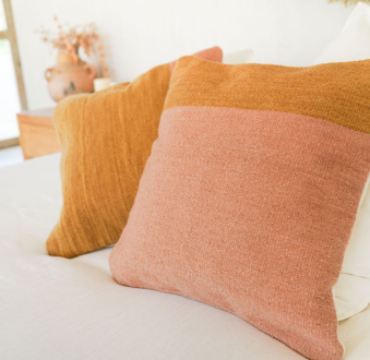 Itzel Handmade Mexican Pillow | Desert Rose + Gold