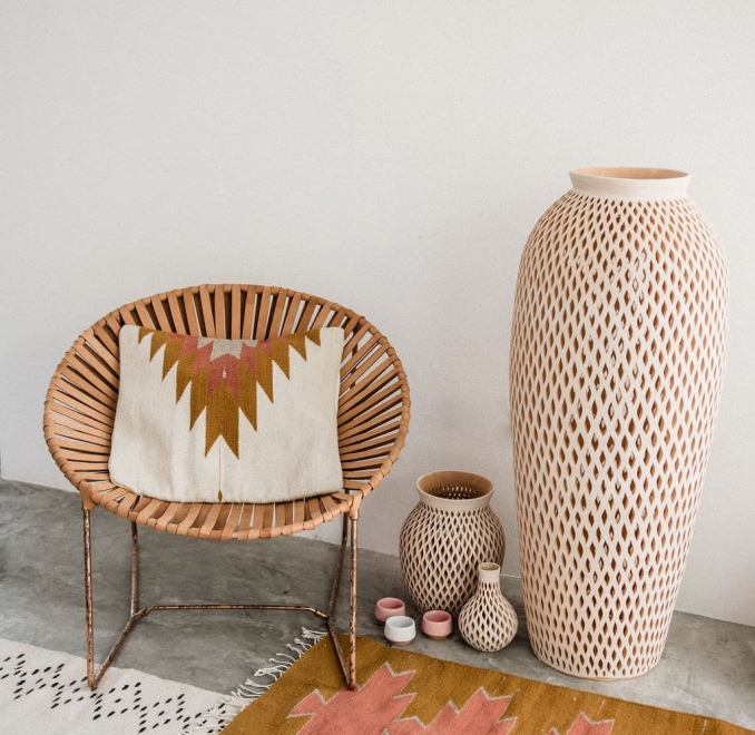 Relampago Handmade Cushion | Ochre + Desert Rose