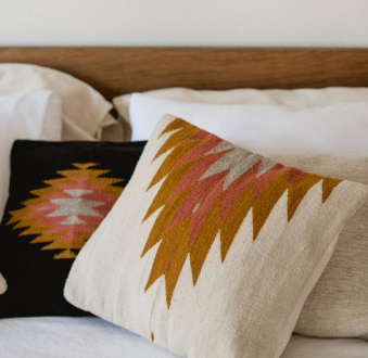 Relampago Handmade Cushion | Ochre + Desert Rose