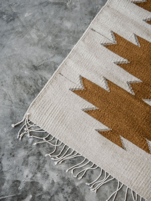 Maguey Handwoven Mexican Rug | Natural + Ochre