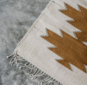 Maguey Handwoven Mexican Rug | Natural + Ochre