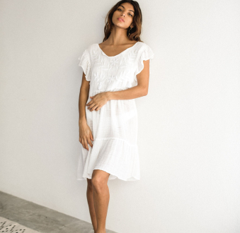 Moon Dress Embroidered Cotton