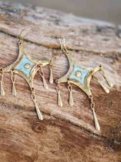 Citlali Handmade Bronze Earrings | Patina Finish