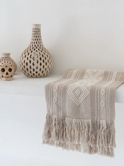 Diamante Cotton Mexican Table Runners | Sand + Natural