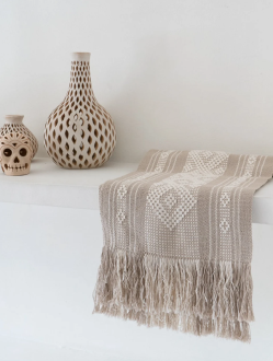 Diamante Cotton Mexican Table Runners | Sand + Natural