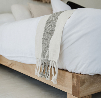 Diamante Wool Table / Bed Runners | Natural + Grey