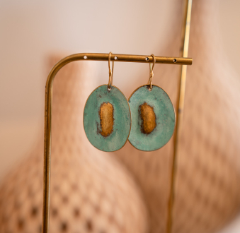 Zazil Handmade Bronze Earrings | Patina Finish