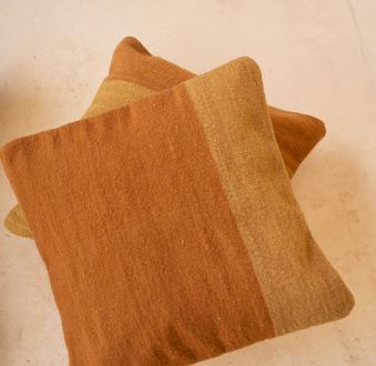 Itzel Handmade Mexican Pillow |  Copper + Gold