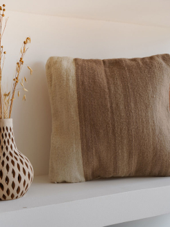Itzel Handmade Mexican Pillow | Taupe + Natural