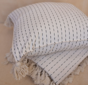 Handwoven Mexican Blanket | White
