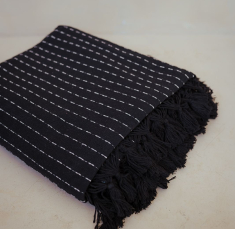 Handwoven Mexican Blanket | Black
