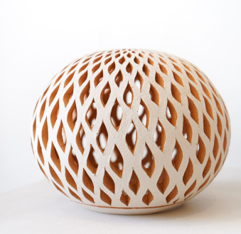 White Clay Lantern Sphere | Medium