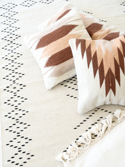 Relámpago Mexican Pillow | Natural With Rust + Salmon + Blush