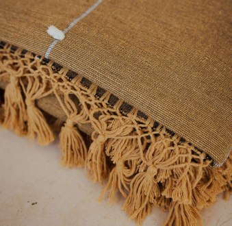 Mexican Blanket with Small Tassel | Mustard