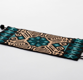 Peyote Handmade Beaded Bracelet | Turquoise + rose gold