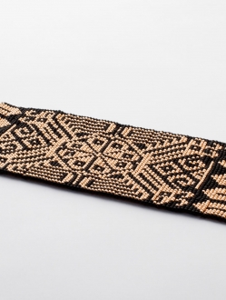 Peyote Handmade Beaded Bracelet | Rose gold + Black