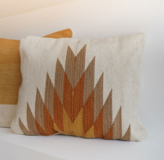 Relampago Mexican Pillow | Natural With Clay Tones