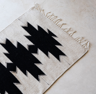 Maguey Handwoven Mexican Rug | Natural + Noir