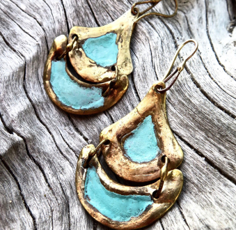 Tlalli Handmade Bronze Earrings | Patina