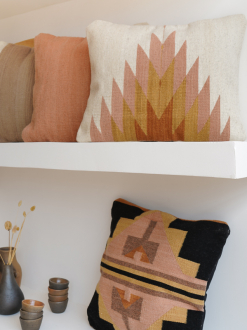 Relampago Mexican Pillow | Natural With Desert Rose & Clay Tones