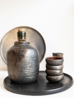 Mexican Black Clay Mezcal Drinking Set | Holographic