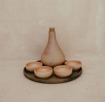 Ceramic Mezcal Drinking Set | Natural Clay Finish