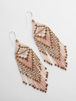 Ojo de Dios Handmade Beaded Earrings | Rosaline + Bronze